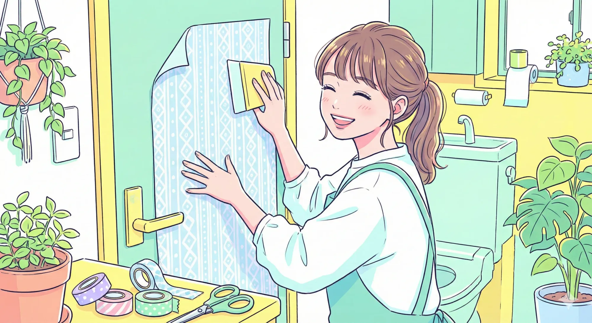 トイレのドアだけを、リメイクしてみる