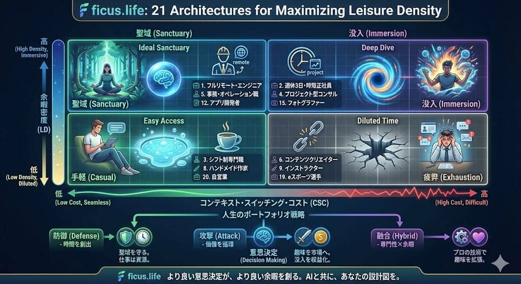 「趣味の時間がない」を脱却する21のアーキテクチャ|余暇密度を最大化する意思決定とポートフォリオ戦略