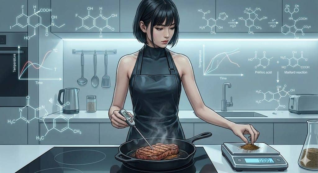 「美味しい」は、ハックできる。——0.1gと1℃で世界を統べる、大人のための“理系”キッチン・ソブリンティ —— さよなら、勘と経験という名の「ドキュメントのないレガシーシステム」。今日からキッチンは、あなたの知性を磨き、世界への主権を取り戻す「最高のラボ」になる。