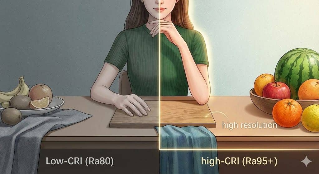 さらに、特殊演色評価数(R9〜R15)にも注目してほしい。